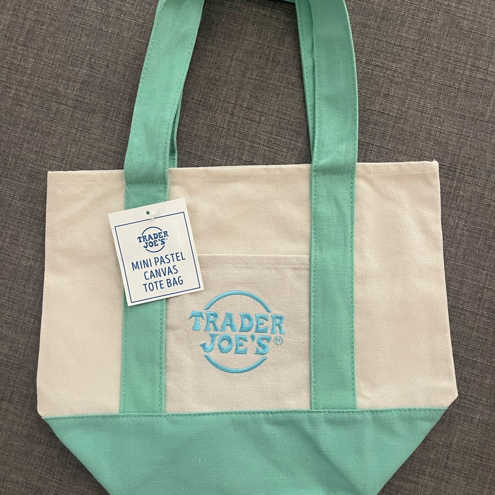 Trader Joe’s Mini Pastel Canvas Bag-Green